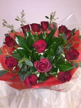 Dramatic Dozen Red Rose Bouquet