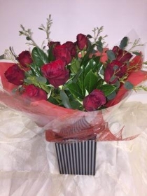 Dramatic Dozen Red Rose Bouquet